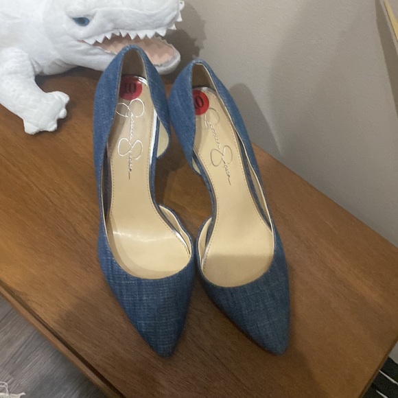 Jessica Simpson Womens Denim High Heel 10 - Picture 3 of 3